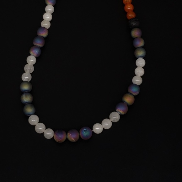 Sedona Druzy with Quartzite Beaded Necklace - Picture 2 of 9